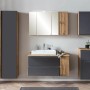 Held Möbel Badmöbel-Set Ancona mit Seitenschrank in Grau und Wotaneiche Optik.