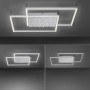 Moderne LED-Deckenleuchte Yuki in Stahlfarben mit Sternenhimmel-Effekt für Wohnräume.