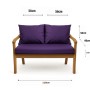 Violettes Setgarden Bankkissen-Set für 2-Sitzer Gartenbank, bestehend aus Sitz- und Rückenkissen.