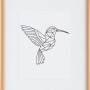 Bilderrahmen aus Kunststoff, 24x30 cm, Buche-Imitat mit Passepartout und Kolibri-Motiv.