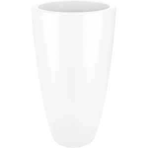 Weißer, hoher Elho Blumentopf Pure Soft (Ø 40 cm x 70 cm) für Innen- und Außenbereich.