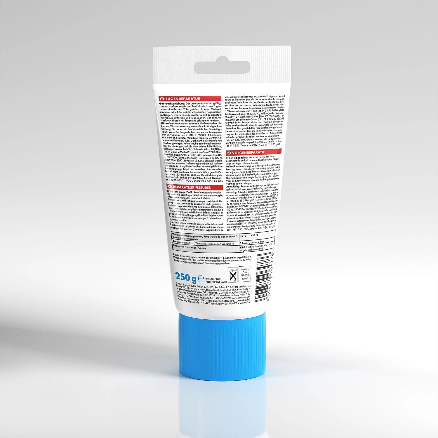 Knauf Fugenreparatur Silbergrau, 250g Tube zur Ausbesserung von Fliesenfugen.