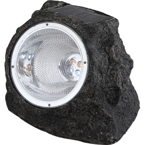 Globo LED-Solarleuchte in Steinoptik Grau, 15 cm, für den Außenbereich.