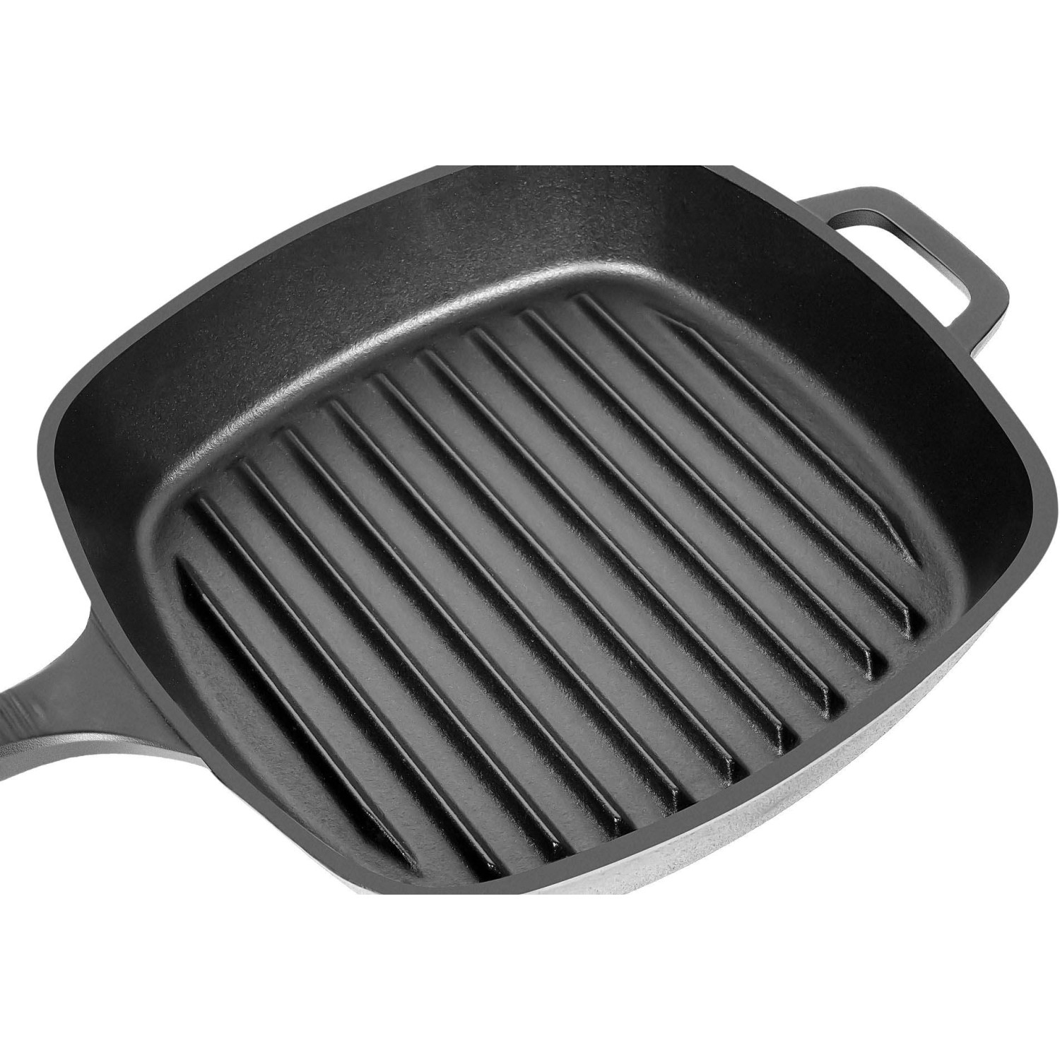 El Fuego Bratpfanne aus Gusseisen mit Grillstreifen und zwei Griffen.