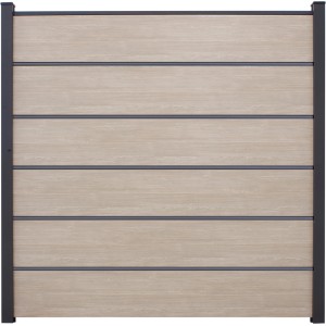 GroJa Steckzaun Premium Basicline, 180x180 cm, Sheffield Oak. Sichtschutzzaun aus Kunststoff mit Aluminiumstreben.