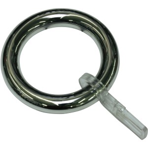 Gardinia Gardinenring Chrom mit Faltenlegehaken, 10er-Pack für Stilgarnituren.