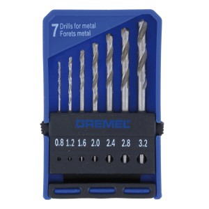 Dremel Präzisions-Bohrersatz 628, 7-teilig, für Miniaturwerkzeuge, in Aufbewahrungsbox.