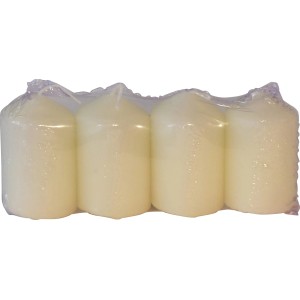 Stumpenkerzen 4er Pack 6,5 cm x 4 cm x 4 cm Champagner