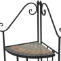 Schwarzes Siena Garden Eckregal Prato mit Mosaik-Regalböden aus Eisen, 63x29x142cm.