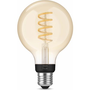 Philips Hue LED-Filamentlampe E27, warmweiß bis kaltweiß dimmbar, im Retro-Look.