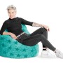 Türkisfarbener Sitzsack mit Sternenmuster, Modell Fluffy von Sitting Point, Füllmenge 220 Liter.