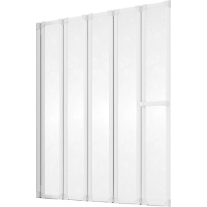 Schulte 5-teiliger Badewannenaufsatz Softline hell Weiß mit Handtuchhalter.