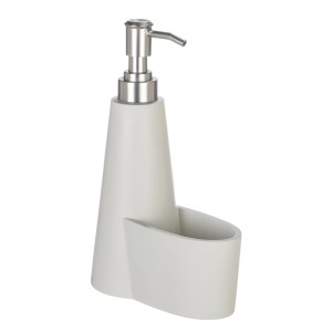 Schöner Wohnen Seifenspender Simra beige mit Schwammhalter für Küche und Bad.