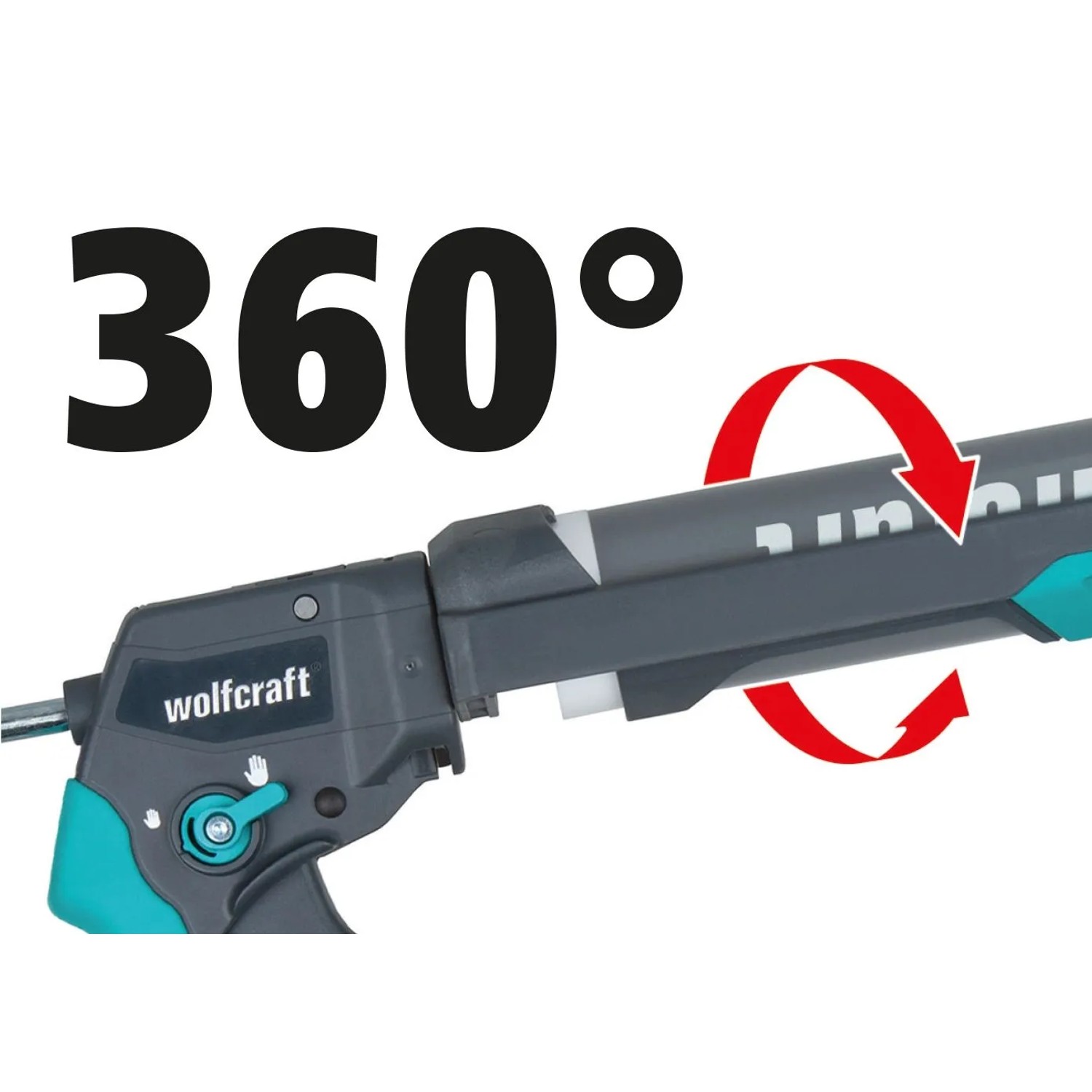 wolfcraft Kartuschenpresse MG 400, grau-türkis, mit 360° drehbarer Kartuschenschale für Silikon und Acryl.