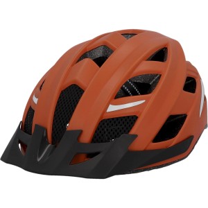 Fischer Fahrradhelm Urban Plus Miami, Größe L/XL, in Orange mit schwarzem Visier.