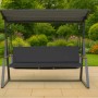 Anthrazitfarbenes Kissen für Hollywoodschaukel, 140x50x50x7cm, für 2-Sitzer Gartenschaukel.