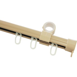 Gardinia U-Laufschiene, beige, 290 cm, mit Zubehör für Stilgarnituren.