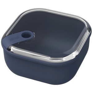 Rotho Frischhaltedose Ela, 1 l, dunkelblau. Vorratsdose mit transparentem Deckel und blauem Verschluss.