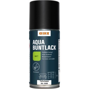 OBI Buntlack Spray RAL 9005 Tiefschwarz matt, 150ml Dose. Buntlack-Spray für Innen- und Außenbereich.
