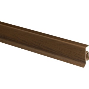 Sockelleiste KU050 Nussbaum, 50x22,5x2500 mm, wasserfest mit Kabelkanal.
