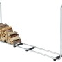 Wolfcraft Kaminholzregal Stapelhilfe mit Holzscheiten, ausziehbar von 1,72 m auf 2,34 m.