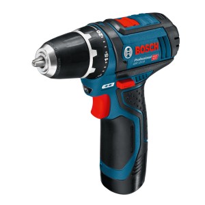 Bosch Professional Akku-Bohrschrauber GSR 12V-15 mit blau-schwarzem Gehäuse.