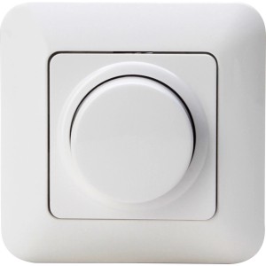 Weißer Kopp Dimmer Cadiz (10er-Pack) für die Wandmontage. Drehknopf zur Lichtregulierung.