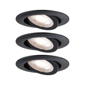 Einbaustrahler Set, 3-fach, schwenkbar, LED, 3x4,8W, 3000K, 230V, Schwarz matt.