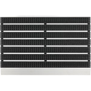 Schwarze ASTRA Fußmatte Super Brush, 40x60 cm, mit Borstenstruktur und Aluminiumkante.