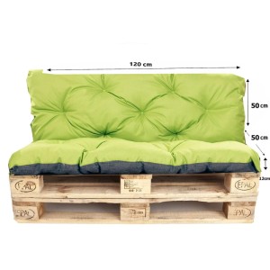 Setgarden Palettenkissen-Set "Lemon": Sitz- & Rückenkissen (120x50 cm) für Palettenmöbel.
