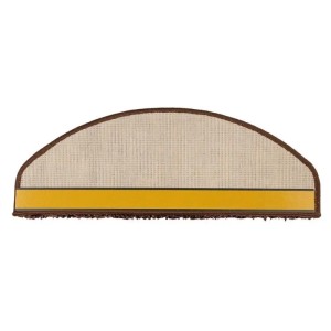 KARAT Shaggy Stufenmatte Sphinx Hochflor Braun 23,5 x 65 cm Halbrund