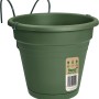 Grüner Florus Balkontopf Ø 20 cm mit Halterung für Balkongeländer.