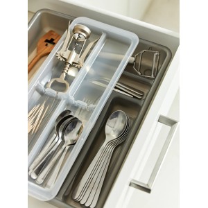 Rotho Besteckkasten Basic mit 6 Fächer Topglide Anthrazit