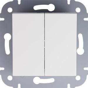 Doppelter Schalter Vilma Weiß für Unterputzmontage. Lichtschalter für den Innenbereich.