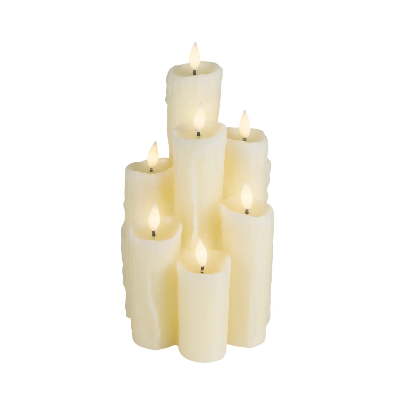 Lumineo LED-Tropfkerze Wachs 7 LEDs 15 cm x 15 cm x 27,5 cm Creme kaufen bei OBI