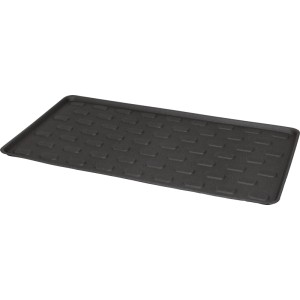 Anthrazitfarbene Kofferraummatte aus robustem PE, 50x90 cm, mit erhöhtem Rand und rutschfester Struktur.