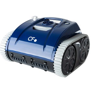 Blau-schwarzer CF Poolroboter CF200CL mit Akku für die automatische Poolreinigung.