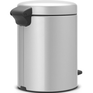 Brabantia Treteimer NewIcon 5 l, Metallic Grey, kompakter Mülleimer für Bad oder Küche.