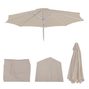 MCW Ersatzbezug für Sonnenschirm Asti, Ø 3m, Creme. Bezug, Hülle und zusammengefalteter Stoff.