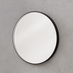 Runder, schwarzer Badmobil LED-Spiegel, 70 cm Durchmesser. Modernes Design für Ihr Badezimmer.