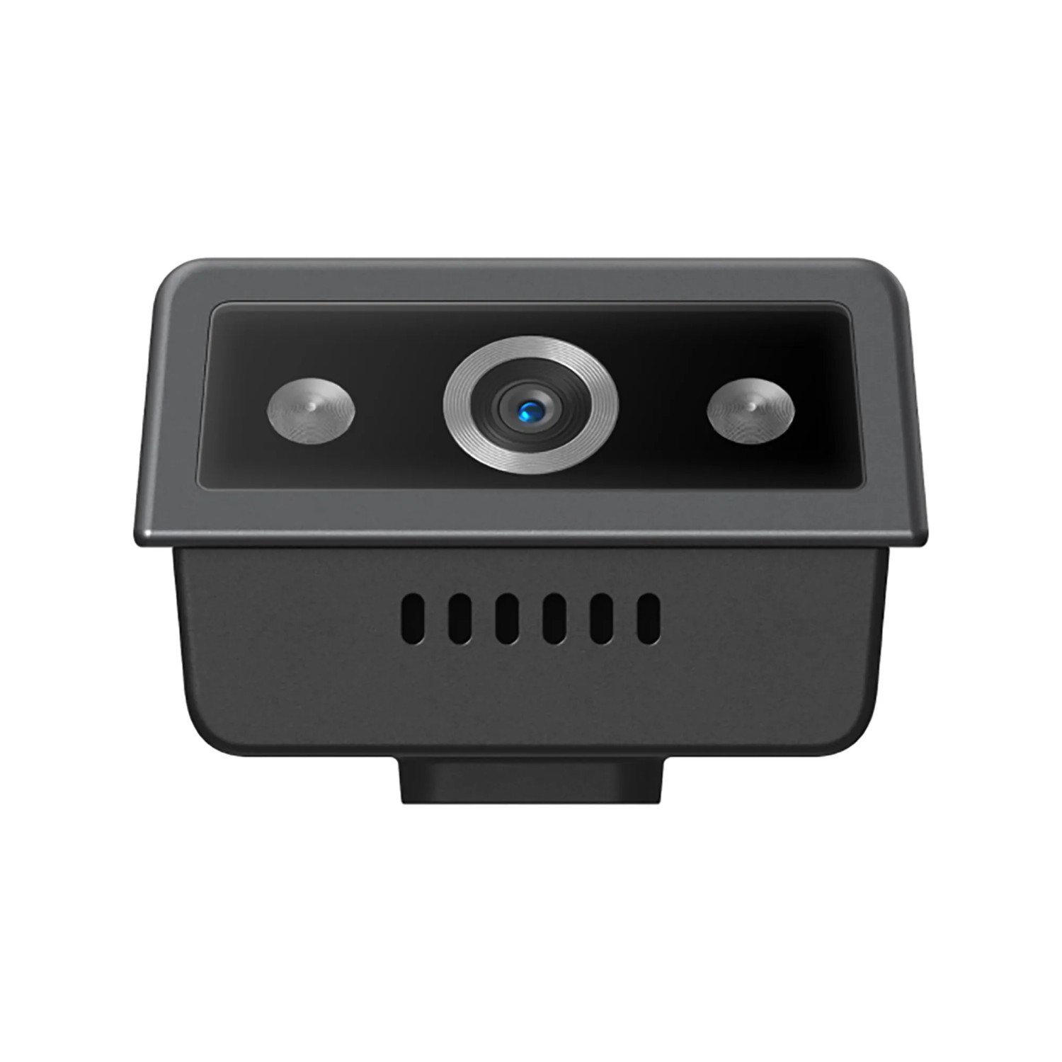 Eufy Video-Türklingel E340 mit Dual-Kamera, Frontansicht der schwarzen Überwachungskamera.
