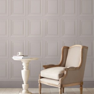 Laura Ashley Vliestapete Redbrook Wood Panel Dove Grey mit Holzvertäfelung Optik.