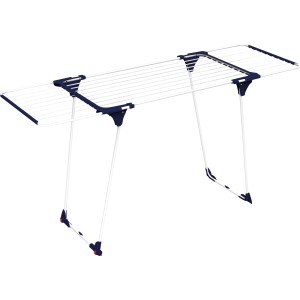 OBI Teleskoptrockner mit 19 m Trockenlänge, ausziehbar und mit Rollen für einfachen Transport.