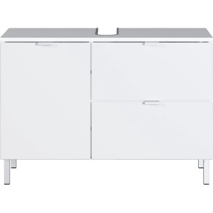 Germania Waschbeckenunterschrank GW-MAURESA, weiß, 80 cm breit, mit Tür und Schubladen.