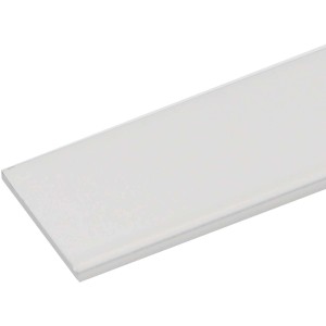 Weiße Arcansas Flachstange aus Aluminium, 2 x 20 x 1000 mm, lackiert.