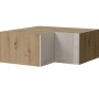 Eckaufsatzschrank Brerra in Eiche Artisan und creme Hochglanz. Moderner 2-türiger Küchenschrank mit Soft-Close.
