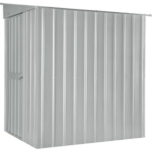 Globel Metall-Anlehngerätehaus Lean-To 56 in Silber Metallic, Gartenhaus-Zubehör.