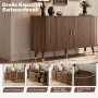 okwish Sideboard mit 2 Schiebetüren 2 Schubladen Wohnzimmer 140x79.5x40cm Braun_8