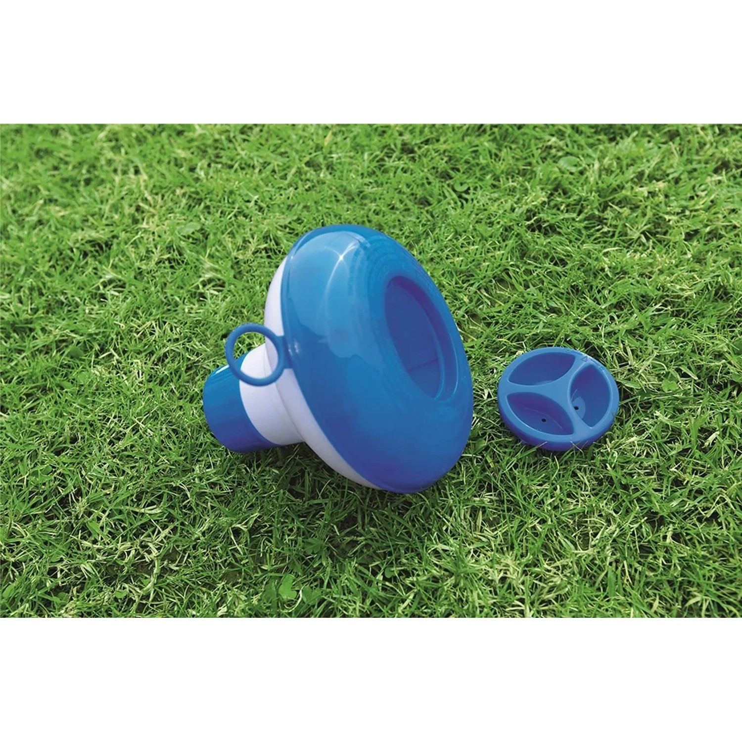 Bestway Pool Chemikalien Schwimmer zur Dosierung von Chlor- oder Bromtabletten, blau-weiß.
