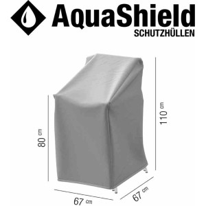 Hellgraue Siena Garden Schutzhülle AquaShield für Stapelstuhl, 67x67x80-110cm.